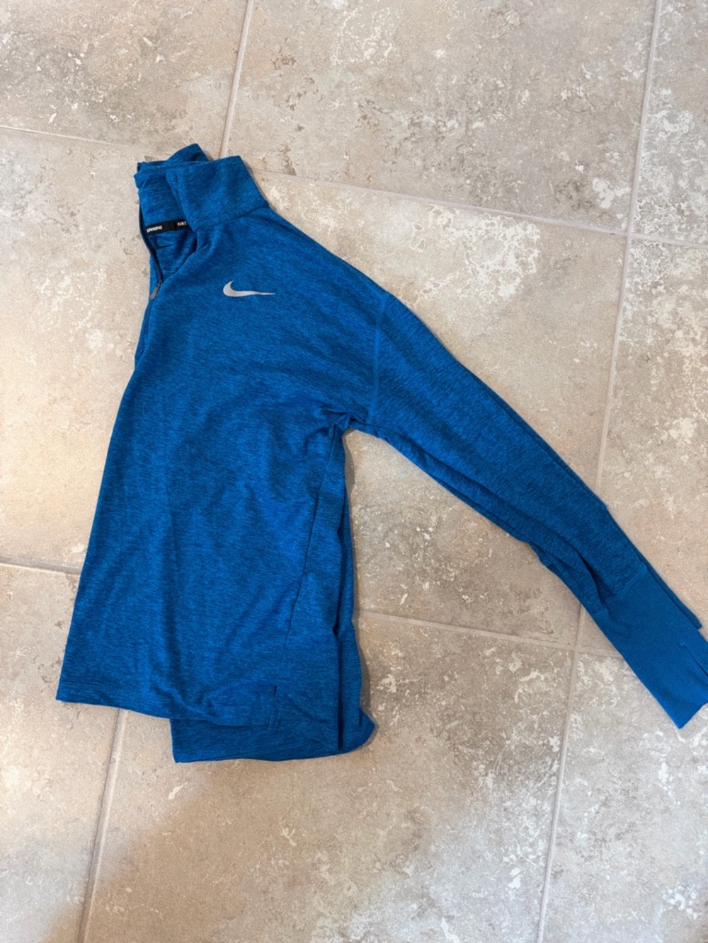 Nike Blue Long-Sleeve Quarter-Zip Top